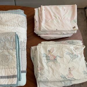 Pottery Barn Kids Bedding Set - Soft White & Pale Pink Twin Sheets